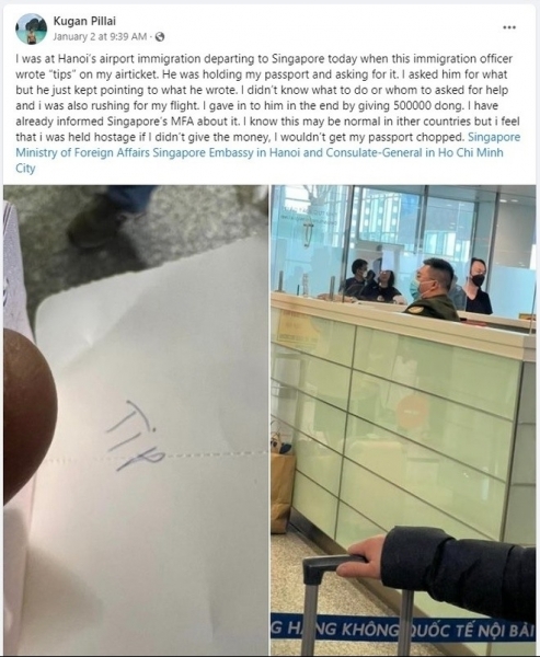 Tạm đình chỉ một cán bộ Công an bị du khách nước ngoài tố đòi tiền "Tip"