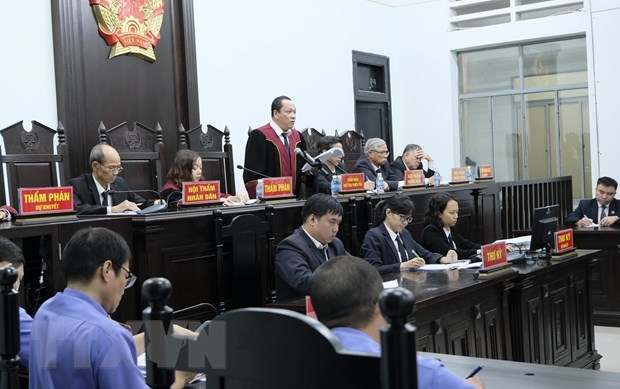 Quang cảnh phiên tòa. (Ảnh: Đặng Tuấn/TTXVN)