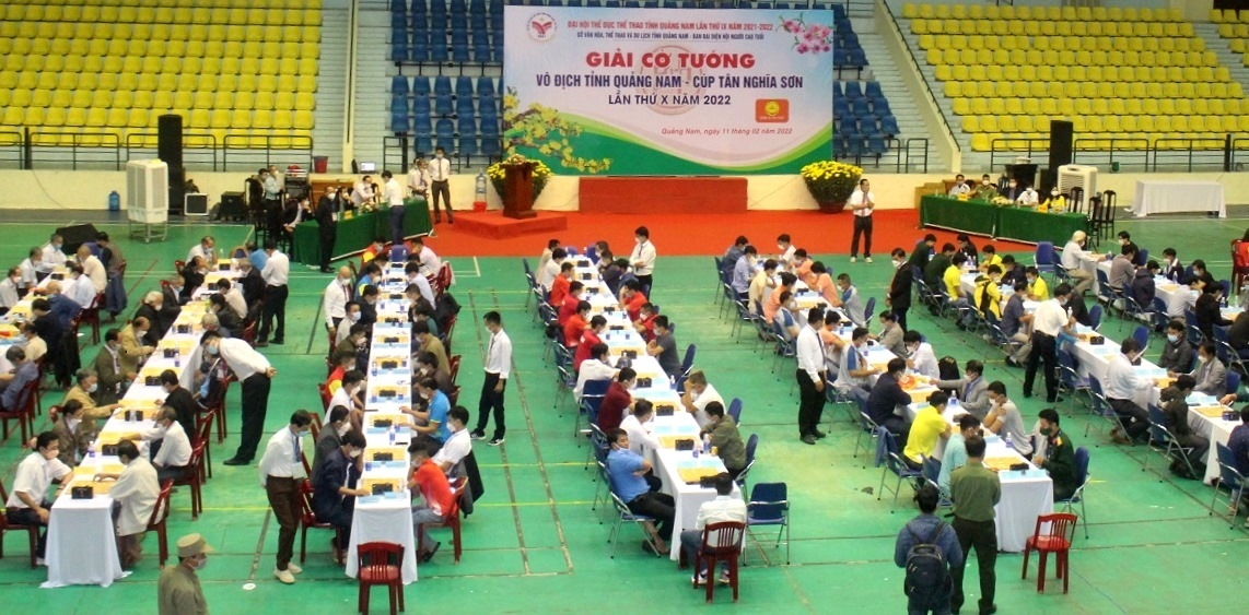 Quang cảnh Lễ khai mạc Giải Cờ tướng cúp Tân Nghĩa Sơn, tỉnh Quảng Nam