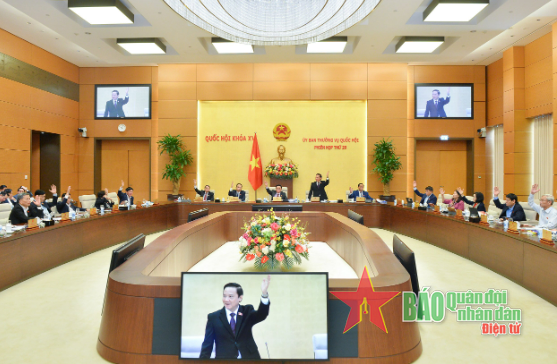 Các thành viên Ủy ban Thường vụ Quốc hội đã biểu quyết tại phiên họp. 