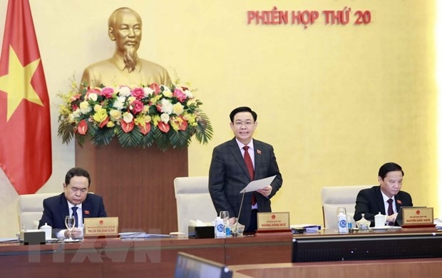 Chủ tịch Quốc hội Vương Đình Huệ phát biểu khai mạc. (Ảnh: Doãn Tấn/TTXVN)