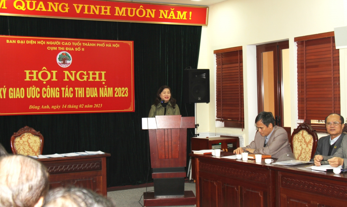 Bà Nguyễn Thị Tám phát biểu