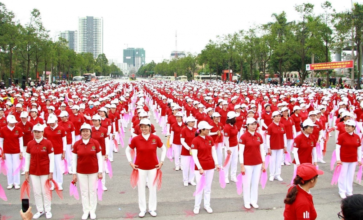 NCT tỉnh Bắc Ninh tham gia đồng diễn dưỡng sinh tại Festival Về miền Quan họ năm 2019