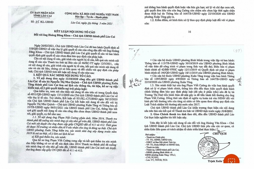 Kết luận số: 35/KL-UBND của UBND tỉnh Lào Cai