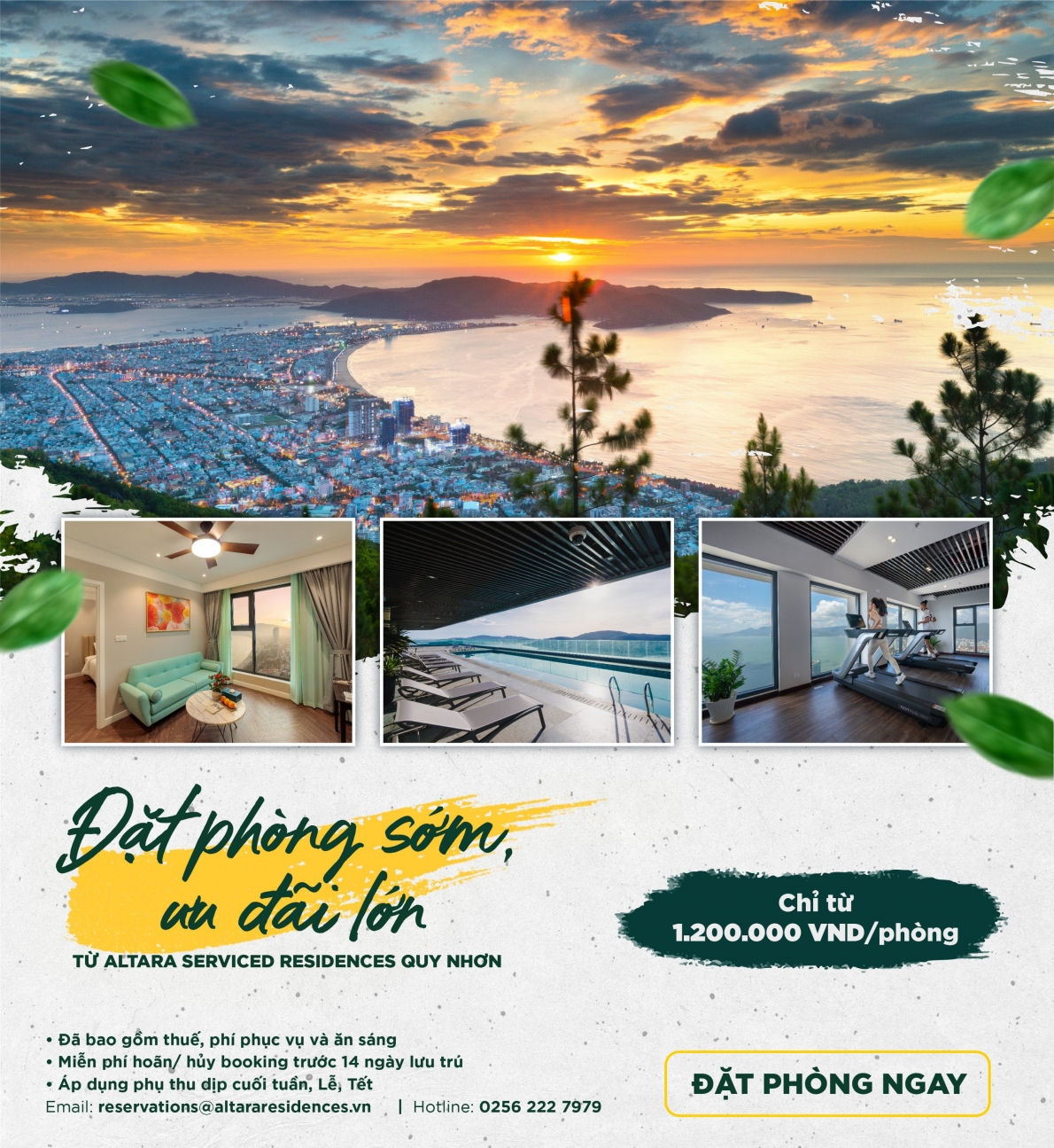 Đặt phòng sớm nhận ưu đãi lớn tại khách sạn căn hộ hạng sang bên biển Quy Nhơn