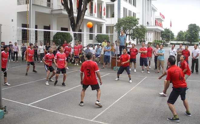 NCT huyện Yên Bình, tỉnh Yên Bái tích cực luyện tập thể dục thể thao rèn luyện sức khỏe.