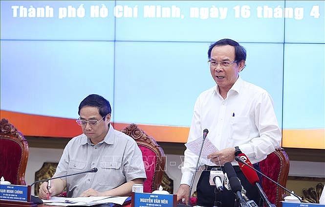Bí thư Thành uỷ Thành phố Hồ Chí Minh Nguyễn Văn Nên phát biểu. Ảnh: Dương Giang/TTXVNBí thư Thành uỷ Thành phố Hồ Chí Minh Nguyễn Văn Nên phát biểu. Ảnh: Dương Giang/TTXVN