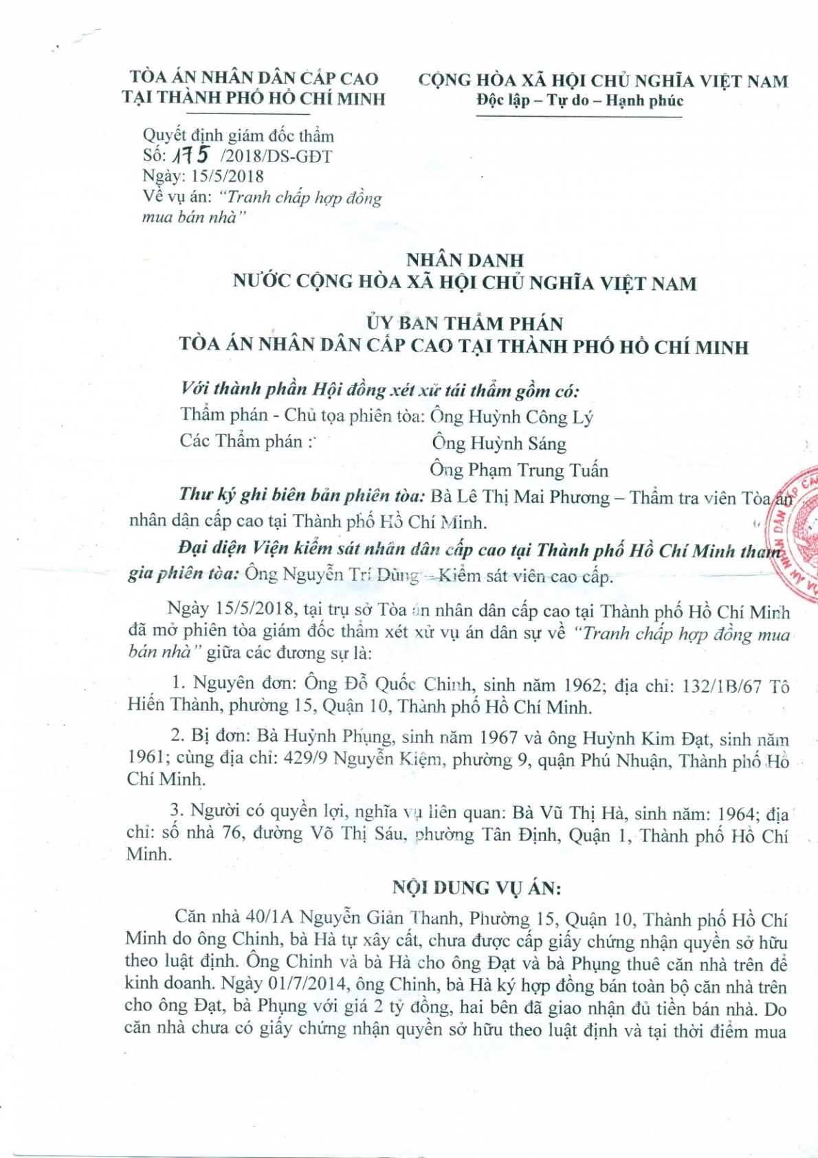 Bị đơn là người cao tuổi cho rằng Quyết định giám đốc thẩm có nhiều dấu hiệu bất cập