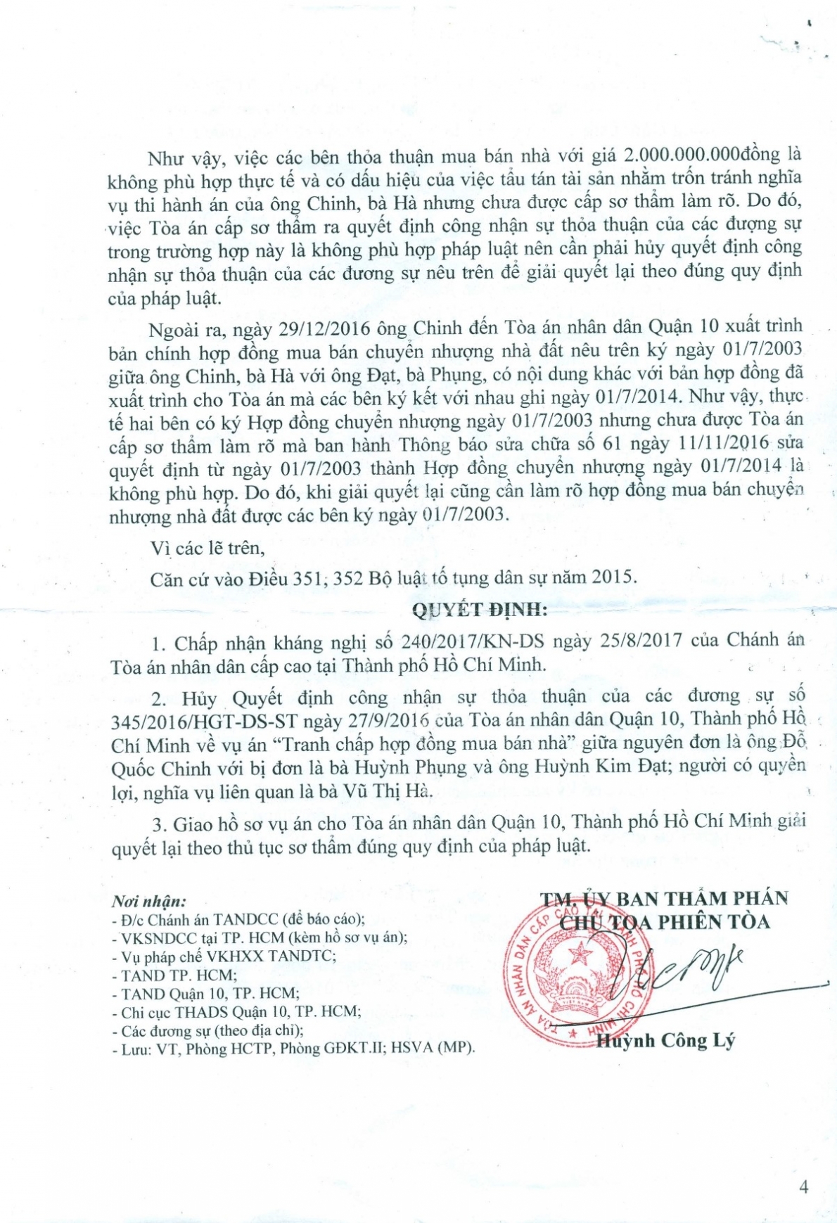 Bị đơn là người cao tuổi cho rằng Quyết định giám đốc thẩm có nhiều dấu hiệu bất cập