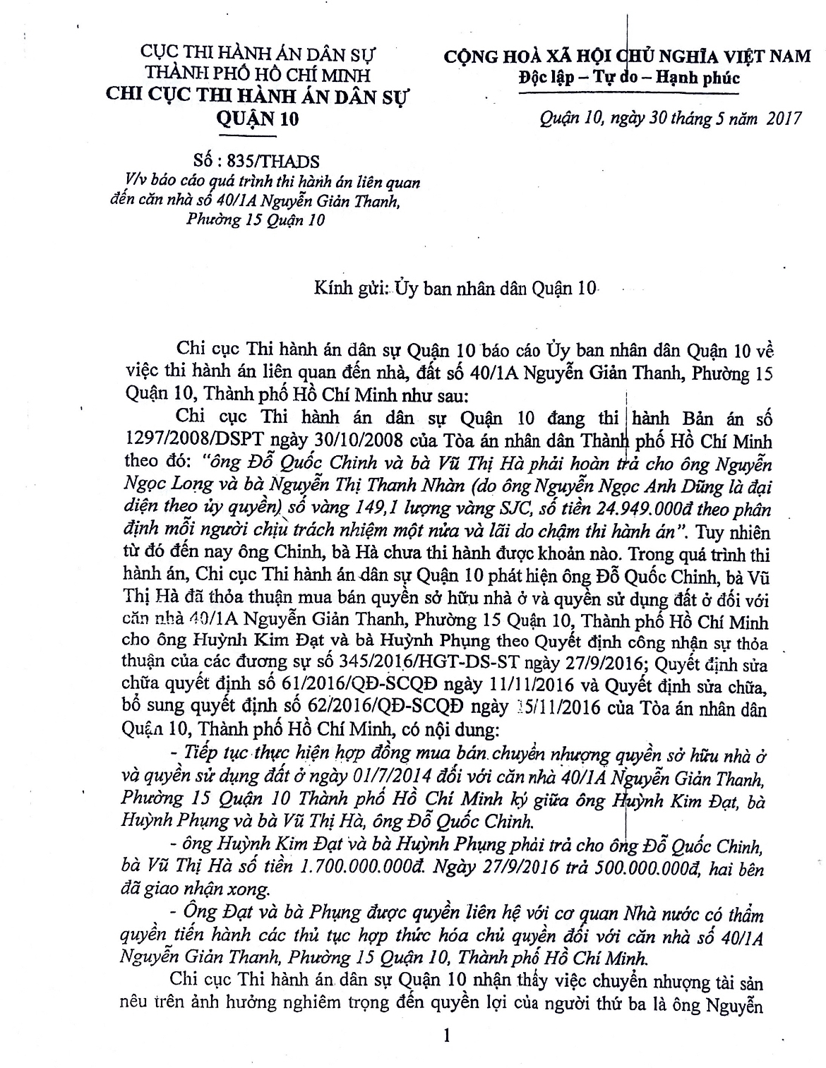 Bị đơn là người cao tuổi cho rằng Quyết định giám đốc thẩm có nhiều dấu hiệu bất cập