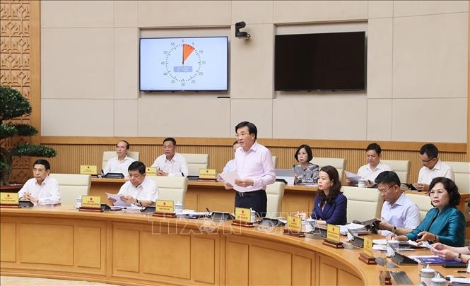 Bộ trưởng, Chủ nhiệm Văn phòng Chính phủ Trần Văn Sơn phát biểu. Ảnh: Dương Giang/TTXVN