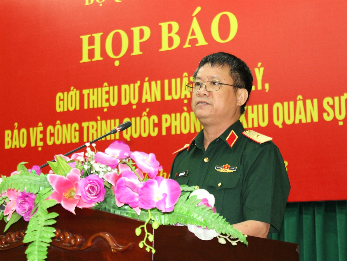 Thiếu tướng Lưu Quang Vụ thông tin về quá trình xây dựng Dự án Luật và nội dung cơ bản trong Dự án Luật