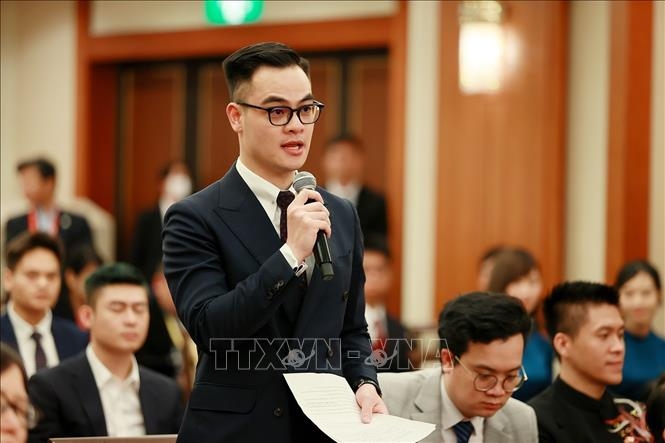 Đại diện cộng đồng người Việt Nam tại Nhật Bản phát biểu. Ảnh: Dương Giang/TTXVN