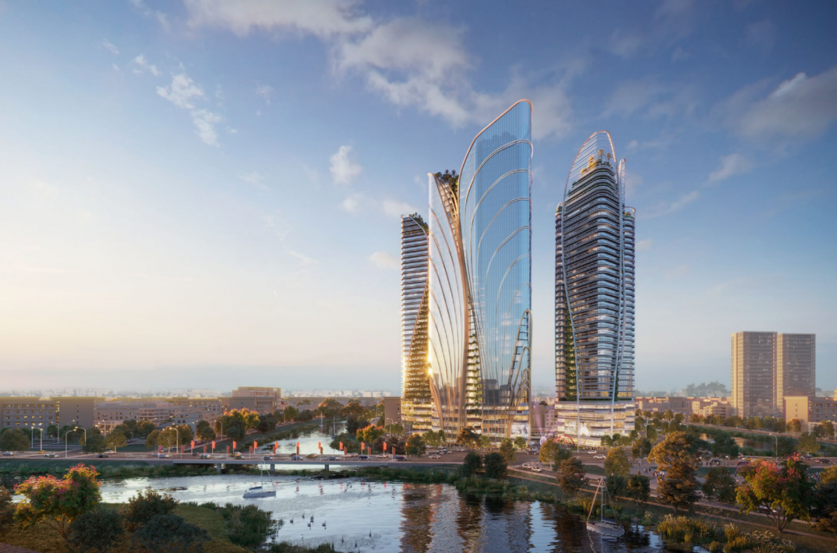 Phối cảnh công trình Tổ hợp TTTM trên nền Chợ Sắt (Hải Phòng) hứa hẹn trở thành công trình có kiến trúc biểu tượng của thành phố do TNG Realty triển khai