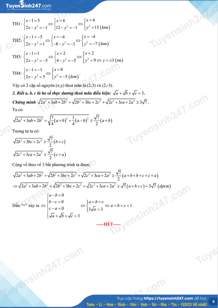 Đáp án môn Toán vào lớp 10 THPT năm 2023 của các địa phương trên cả nước
