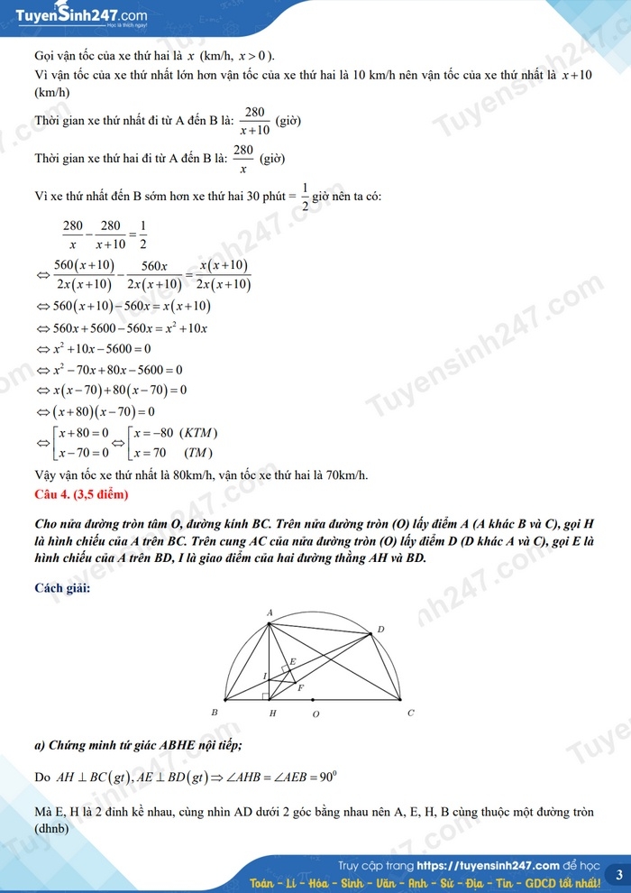 Đáp án môn Toán vào lớp 10 THPT năm 2023 của các địa phương trên cả nước