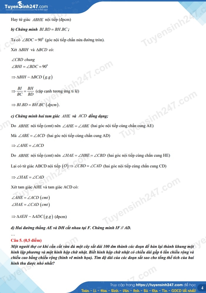 Đáp án môn Toán vào lớp 10 THPT năm 2023 của các địa phương trên cả nước