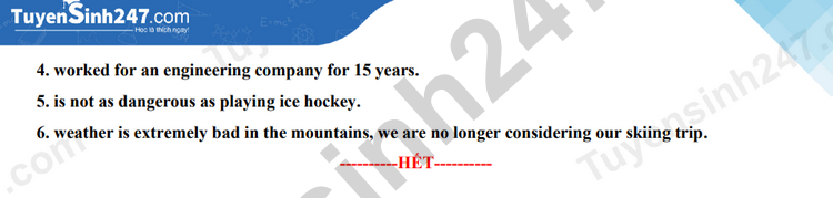 Đề thi, đáp án môn Tiếng Anh vào lớp 10 tỉnh Phú Thọ năm 2023