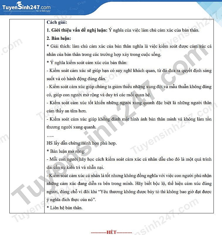 Đề thi, đáp án môn Văn vào lớp 10 Hà Nội năm 2023