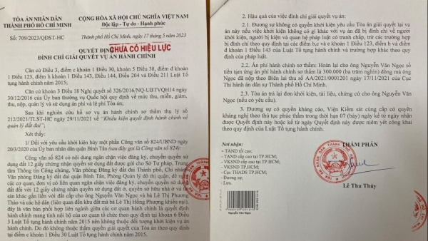 Khởi kiện hành vi hành chính, Tòa lại đình chỉ kiện quyết định hành chính(?!)
