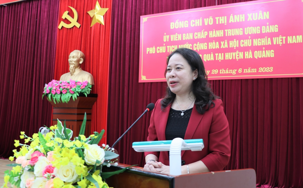 Phó Chủ tịch nước Võ Thị Ánh Xuân thăm và làm việc với tỉnh Cao Bằng