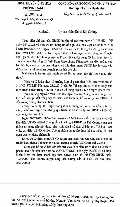 Thông tin về việc chỉ đạo xem xét, giải quyết đơn tố cáo của ông Lê Thành Nghị
