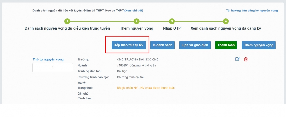 Hướng dẫn nộp lệ phí và đăng kí xét tuyển đại học 2023