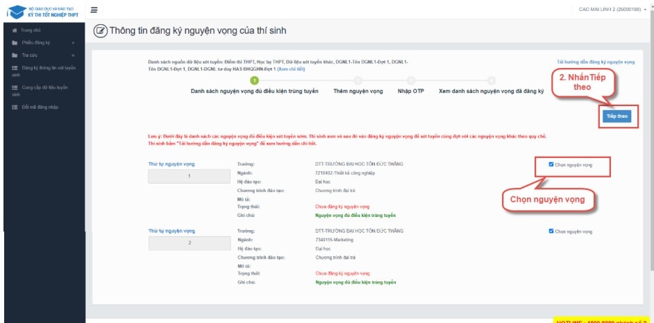 Hướng dẫn nộp lệ phí và đăng kí xét tuyển đại học 2023
