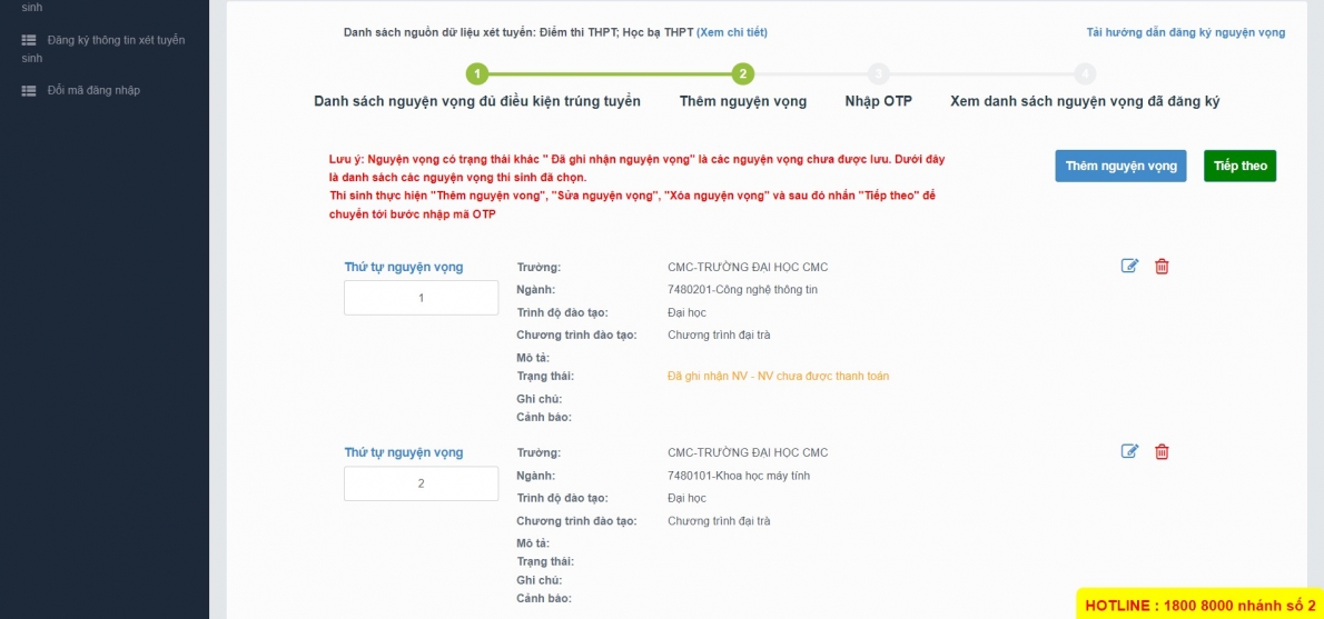 Hướng dẫn nộp lệ phí và đăng kí xét tuyển đại học 2023