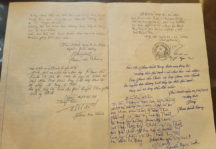 Gia đình cụ Vũ Thị Bích cung cấp thêm tài liệu chứng minh nguồn gốc đất