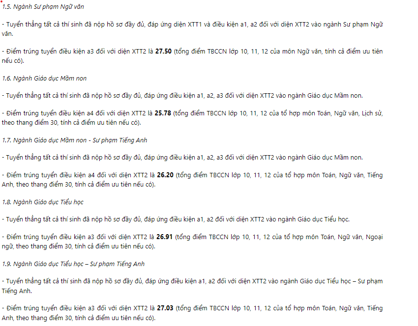 Điểm chuẩn Trường Đại học Sư phạm Hà Nội 2023 đầy đủ các mã ngành