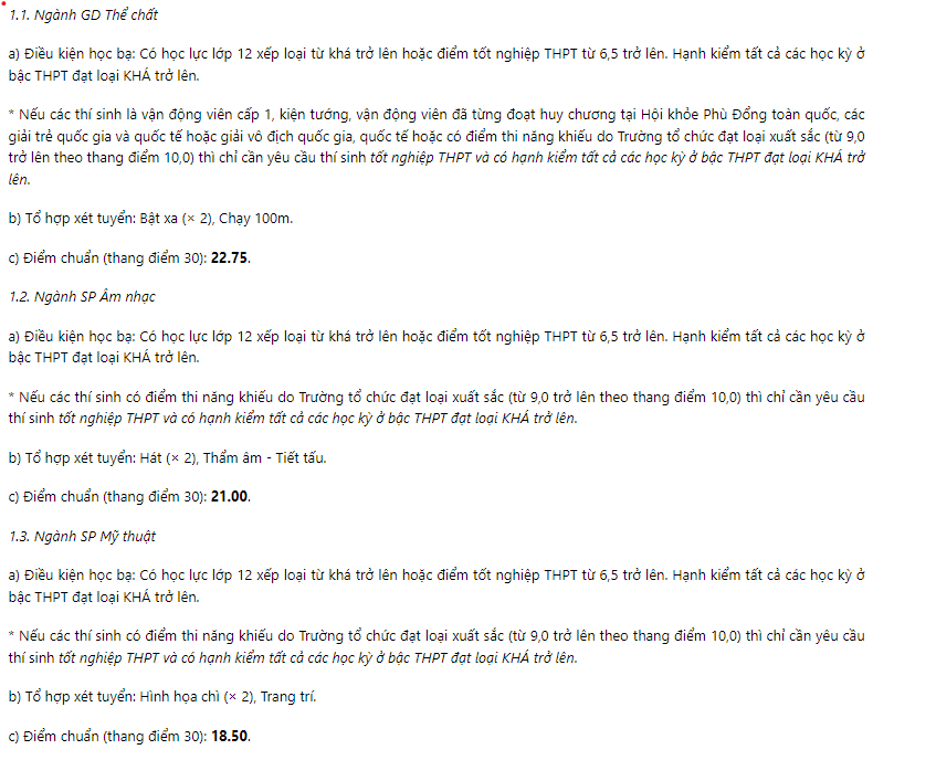 Điểm chuẩn Trường Đại học Sư phạm Hà Nội 2023 đầy đủ các mã ngành