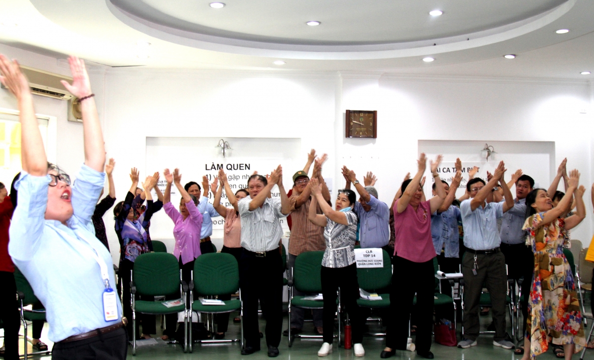 Học viên tham gia các hoạt động tại lớp tập huấn CLB LTHTGN