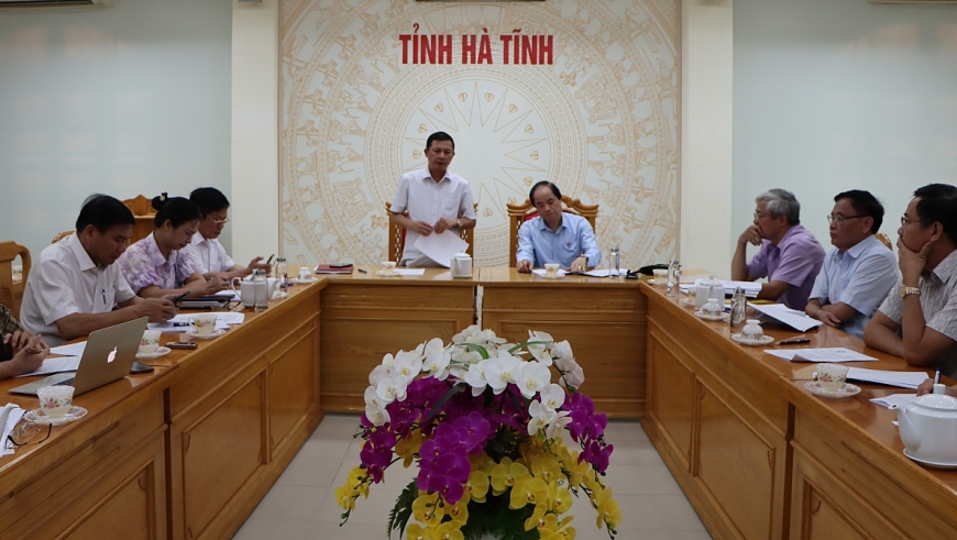 đồng chí Lê Ngọc Châu - PCT UBND tỉnh Hà tĩnh phát biểu tại buổi làm việc