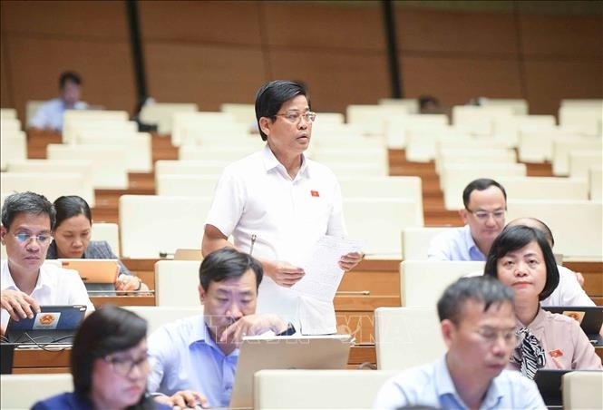 Đại biểu Quốc hội tỉnh Quảng Nam Dương Văn Phước phát biểu. Ảnh: Doãn Tấn/TTXVN