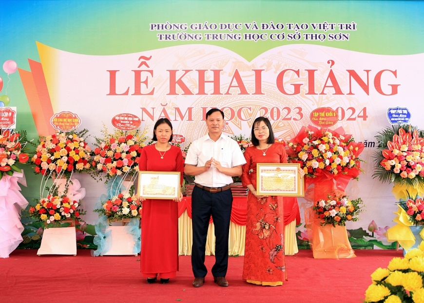 Lễ khai giảng độc đáo với trò chơi dân gian tại Trường THCS Thọ Sơn