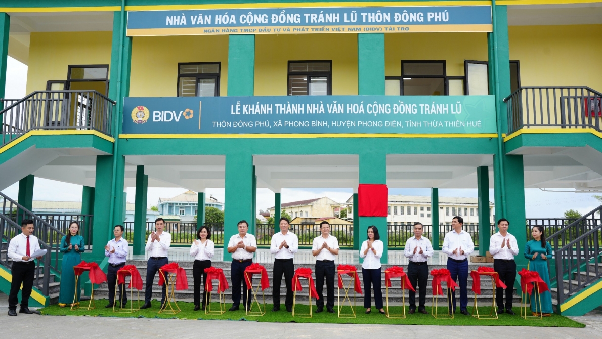 Ngân hàng BIDV khánh thành 4 nhà văn hóa cộng đồng tránh lũ tại Thừa Thiên Huế và Quảng Bình