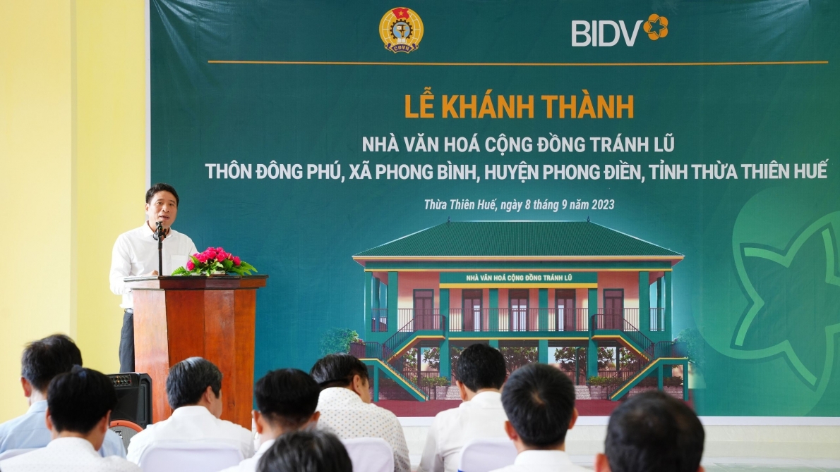 Ngân hàng BIDV khánh thành 4 nhà văn hóa cộng đồng tránh lũ tại Thừa Thiên Huế và Quảng Bình