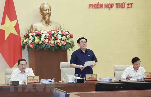 Chủ tịch Quốc hội Vương Đình Huệ phát biểu khai mạc. (Ảnh: Doãn Tấn/TTXVN)