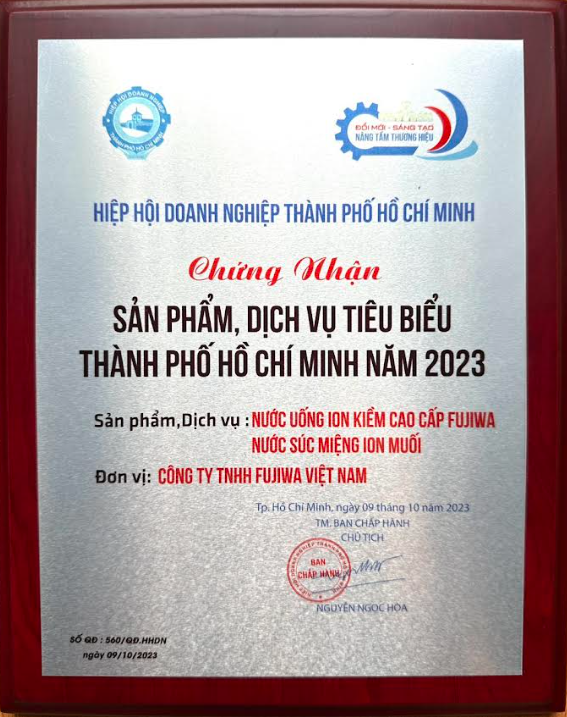 Fujiwa Việt Nam: Đạt Danh hiệu sản phẩm, dịch vụ tiêu biểu năm 2023