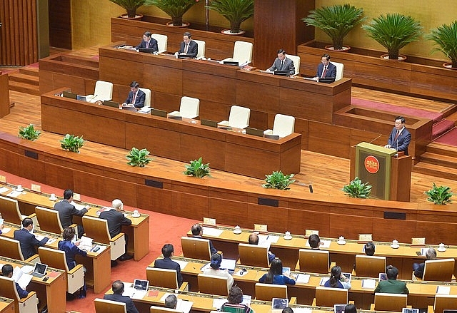 Khối lượng công việc của kỳ họp thứ 6 rất lớn, nhiều vấn đề khó, phức tạp, đặt ra yêu cầu rất cao đối với Quốc hội, Ủy ban Thường vụ Quốc hội và từng vị đại biểu Quốc hội - Ảnh: quochoi.vn