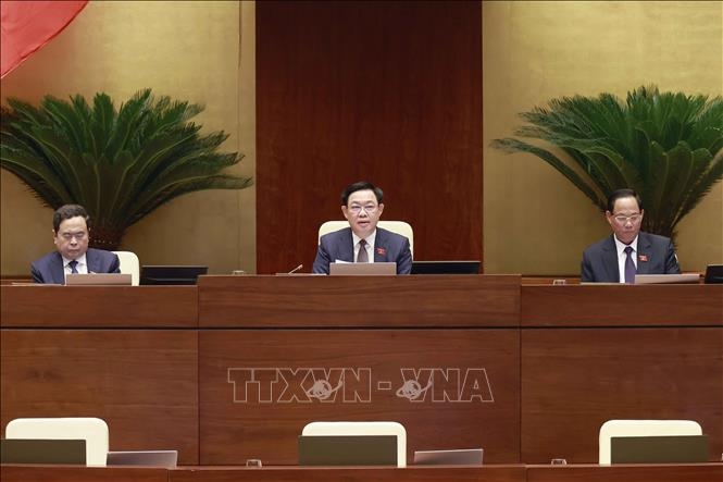 Chủ tịch Quốc hội Vương Đình Huệ phát biểu. Ảnh: Doãn Tấn/TTXVN