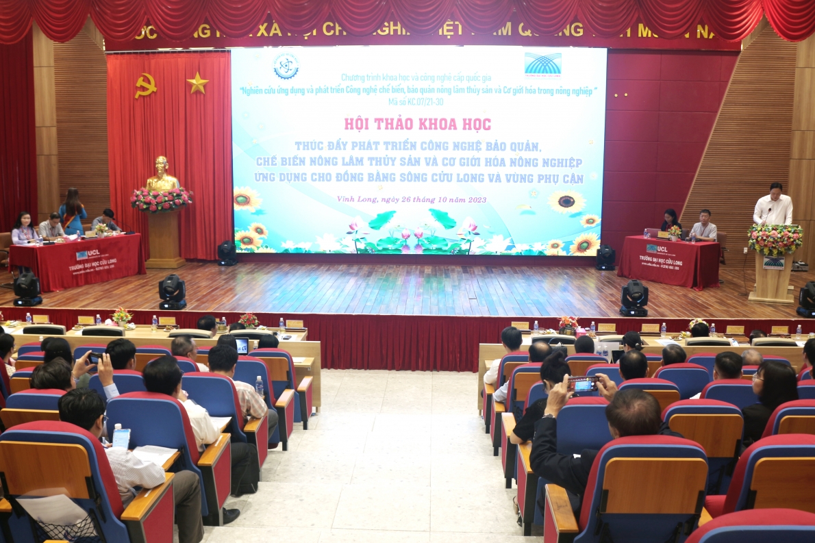 Hội thảo khoa học thúc đẩy phát triển công nghệ bảo quản, chế biến nông lâm thuỷ sản và cơ giới hoá nông nghiệp ứng dụng cho ĐBSCL và vùng phụ cận