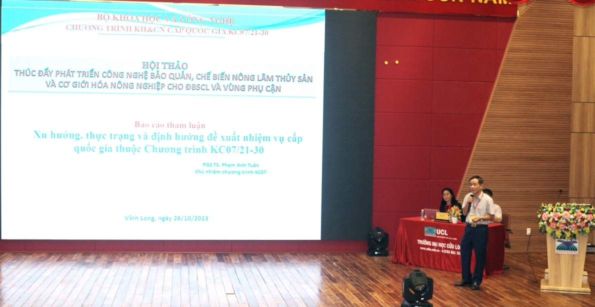 Hội thảo khoa học thúc đẩy phát triển công nghệ bảo quản, chế biến nông lâm thuỷ sản và cơ giới hoá nông nghiệp ứng dụng cho ĐBSCL và vùng phụ cận