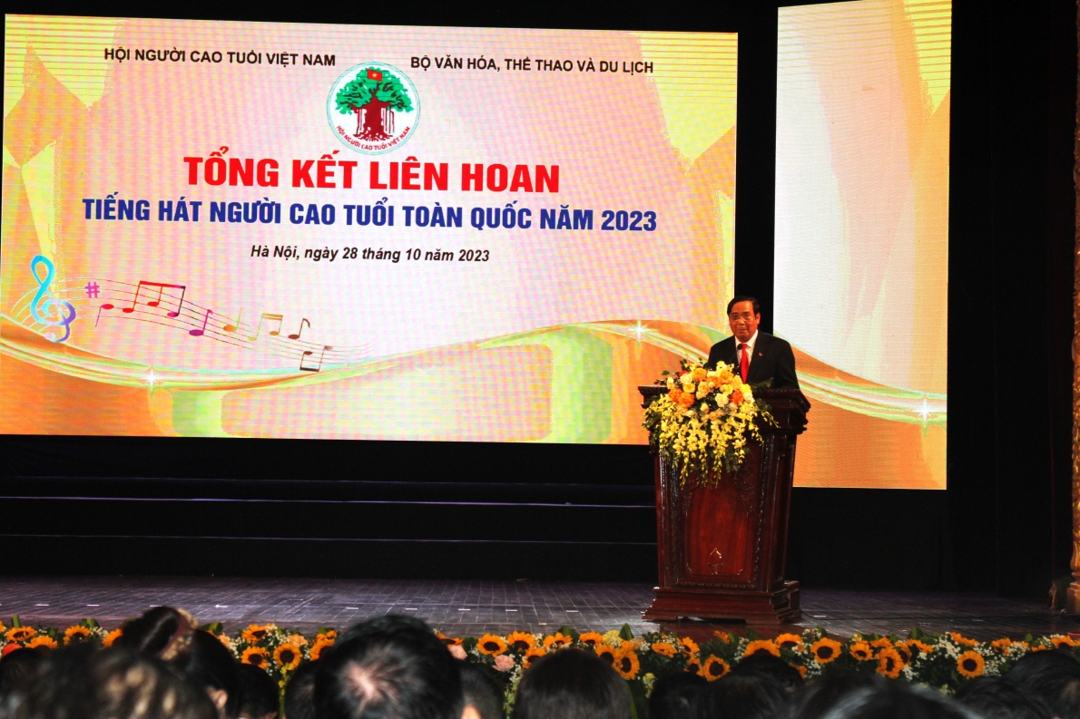 Chủ tịch Nguyễn Thanh Bình phát biểu tại Lễ tổng kết