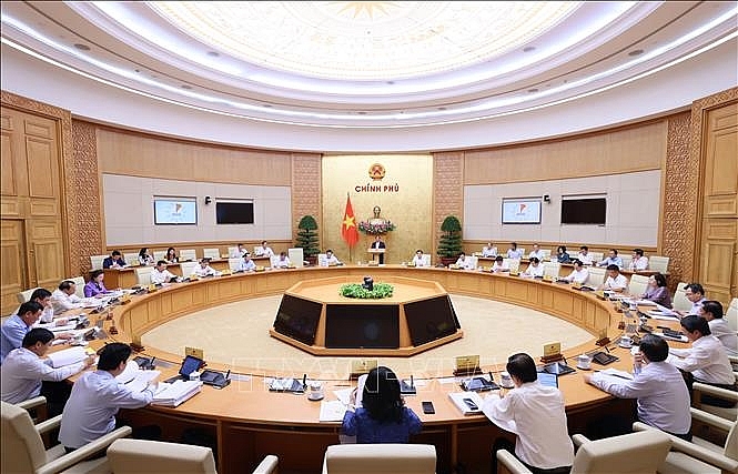 Phiên họp Chính phủ thường kỳ tháng 10 năm 2023. Ảnh: Dương Giang/TTXVN