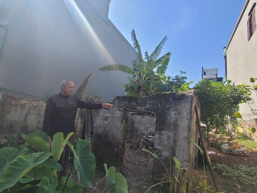 Thửa đất hiện nay vẫn còn phần nhà cũ và tài sản trên đất của gia đình cụ Đinh Hữu Phú.