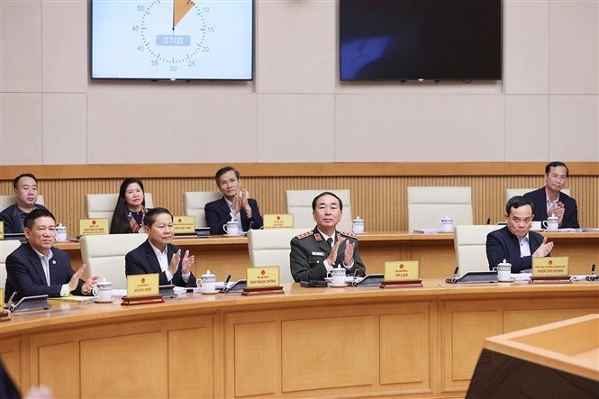 Thành viên Chính phủ tham dự phiên họp. Ảnh: Dương Giang/TTXVN