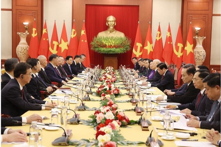 Tổng Bí thư Nguyễn Phú Trọng hội đàm với Tổng Bí thư, Chủ tịch Trung Quốc Tập Cận Bình.