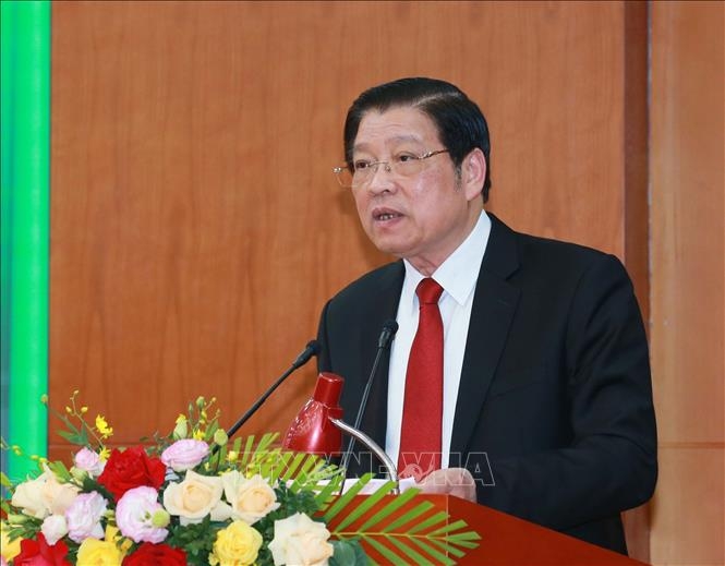 Đồng chí Phan Đình Trạc, Uỷ viên Bộ Chính trị, Bí thư Trung ương Đảng, Trưởng Ban Nội chính Trung ương phát biểu chỉ đạo hội nghị. Ảnh: Phương Hoa/TTXVN